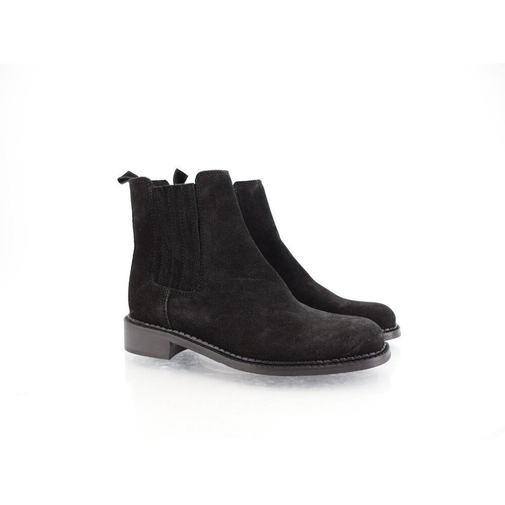 La Canadienne Seraphina Suede Chelsea Ankle Booties Women 7.5 Black Pull on Boot